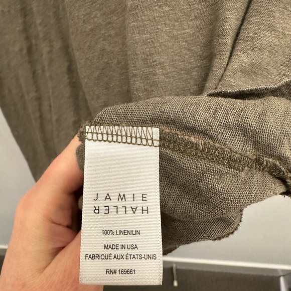 Jamie Haller - Linen Chameleon Tee - Olive - size small - Picture 4 of 5